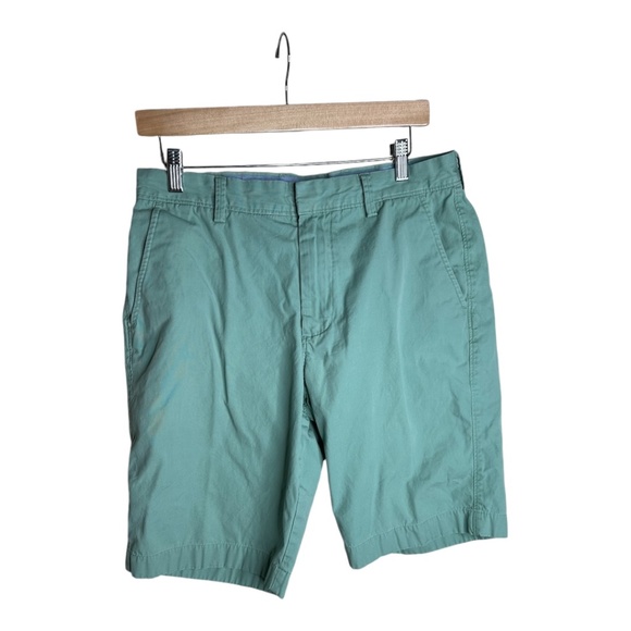 J. Crew Men's Rivington Chino Shorts Green Flat Front Size 32W SOLD AS‎ IS - Picture 1 of 9